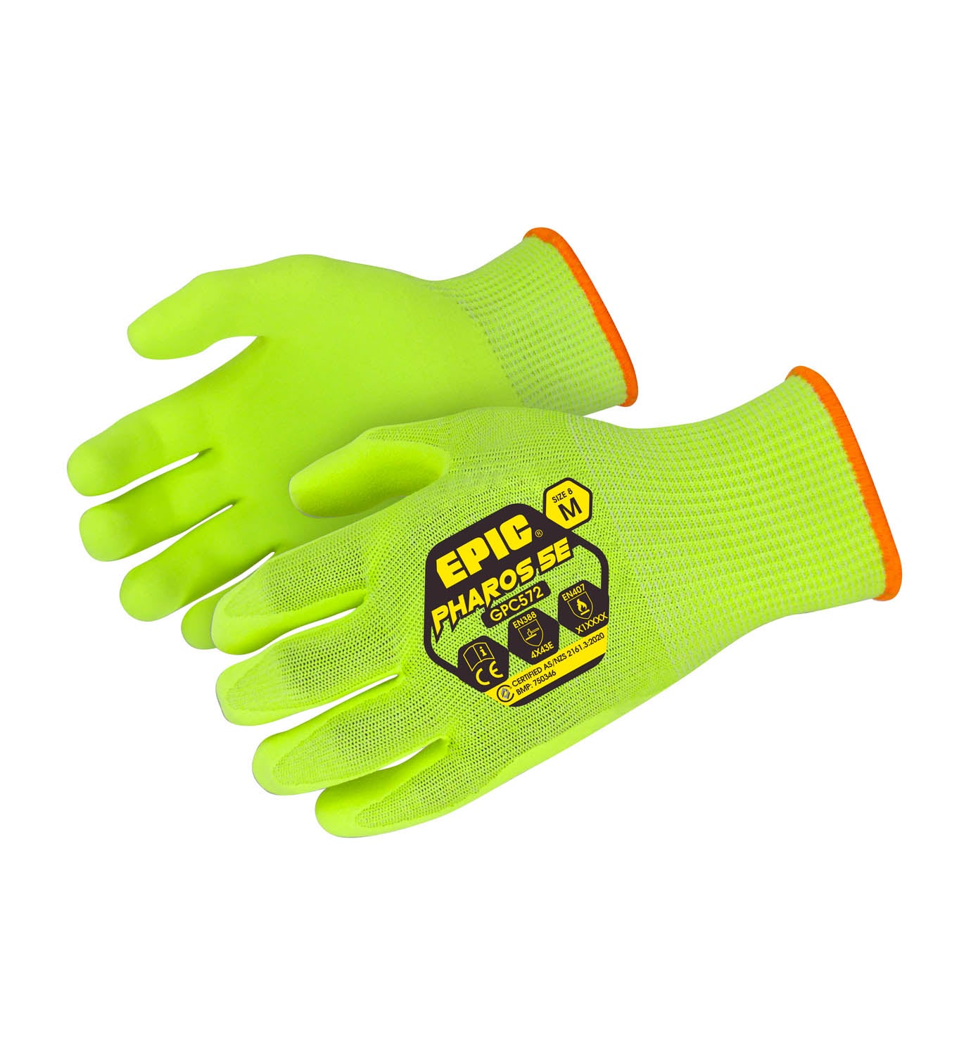 PHAROS HI VIS NITRILE GLOVE CUT 5E AUSTRALIAN STANDARDS CERTIFIED