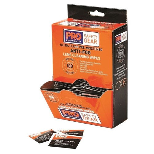 LENS CLEANING WIPES ANTI-FOG 100/BOX