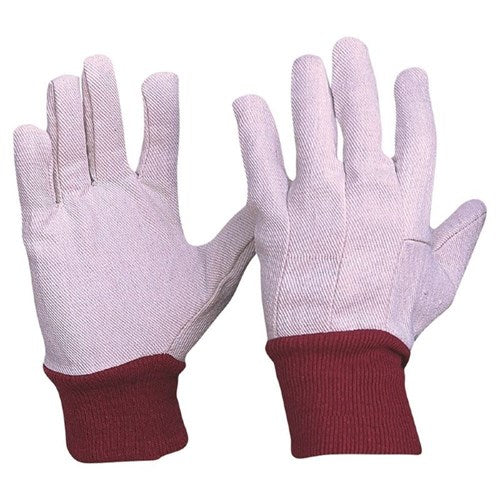 GLOVE COTTON DRILL RED CUFF WOMENS