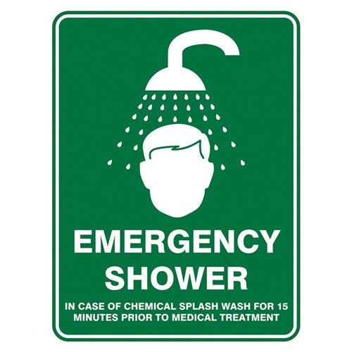 SIGN 450 x 300mm POLY EMERGENCY SHOWER