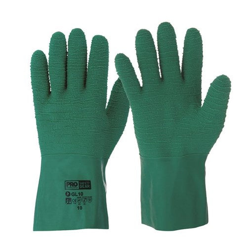 GLOVE GAUNTLET H/DUTY GREEN SIZE 10