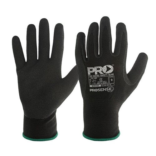 GLOVE ASSASSIN NITRILE GRIP BLK SIZE 10