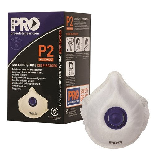 P2 RESPIRATOR + VALVE 12/BOX