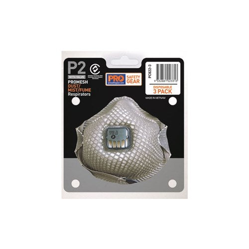 PROMESH P2 RESPIRATOR + VALVE 3/PK