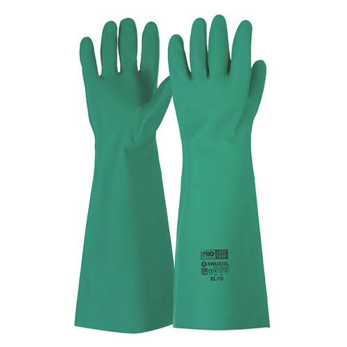 GLOVE NITRILE G/LET GRN 45cm SIZE L/9