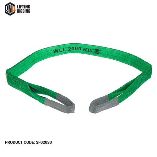 SLING FLAT 8:1 WLL 2T 3.0m GREEN