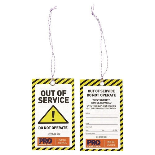 SAFETY TAG 125 x 75mm OUT OF SERVICE