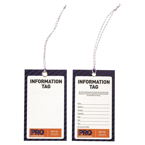 SAFETY TAG 125 x 75mm INFORMATION