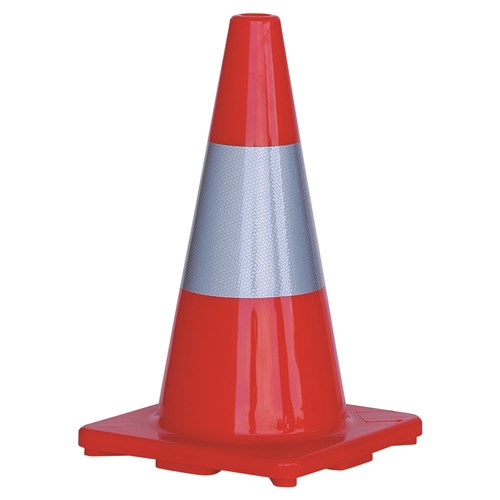 TRAFFIC CONE ORANGE 450mm + REFLECTIVE