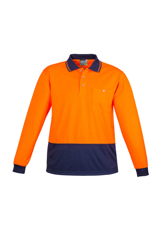 Unisex Hi Vis Basic Spliced Polo - Long Sleeve