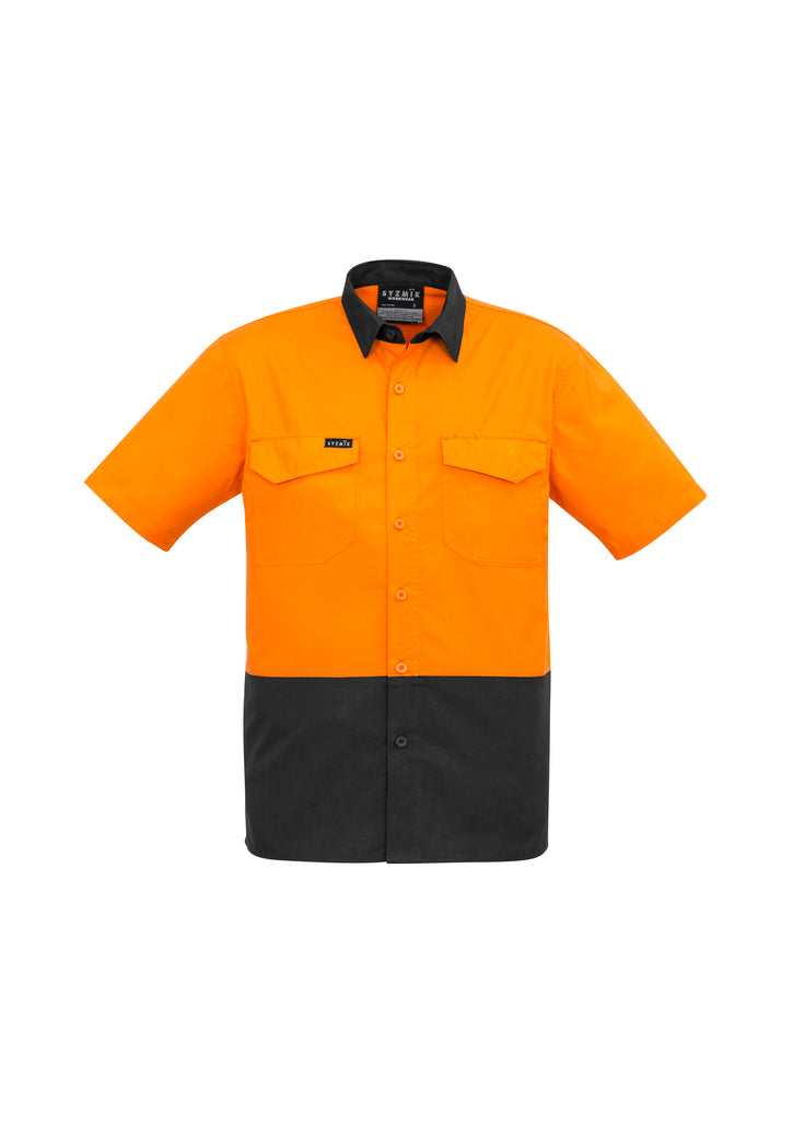 Mens Rugged Cooling Hi Vis Spliced S/S Shirt